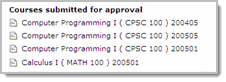 Courses submitted